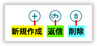 新規作成と返信ボタン