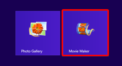 スタート画面の Movie Maker
