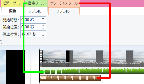音楽とナレーション