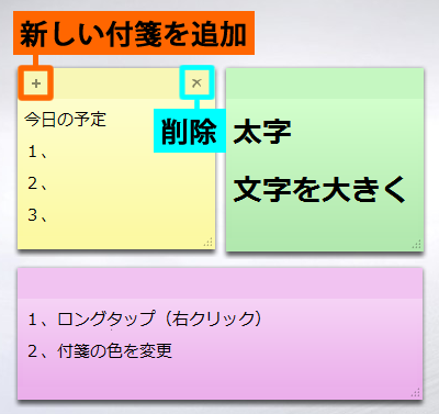 Windows アクセサリの付箋