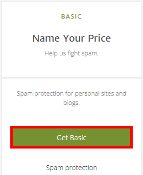 Basic plan を選択