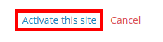Activate this site