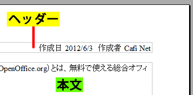Writer のヘッダー
