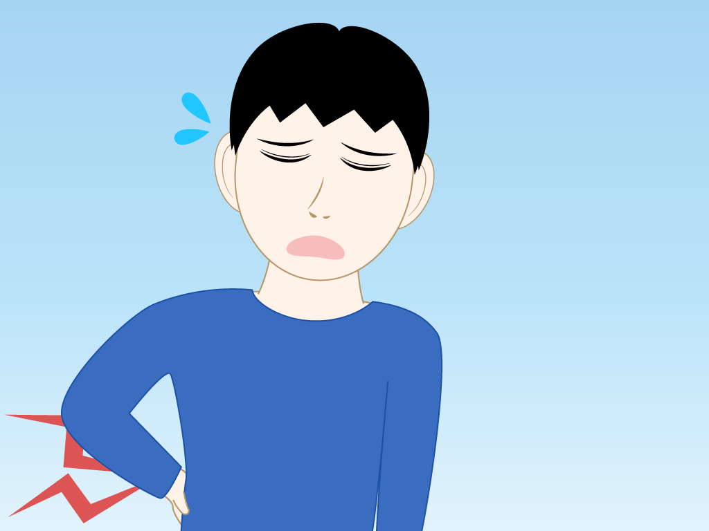 腰が痛い男の子のフリー素材5