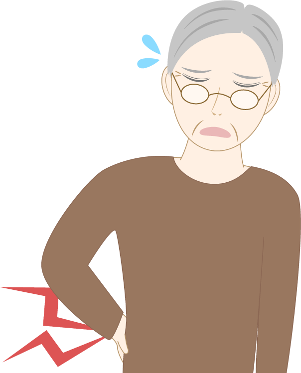 腰が痛い高齢男性のフリー素材1