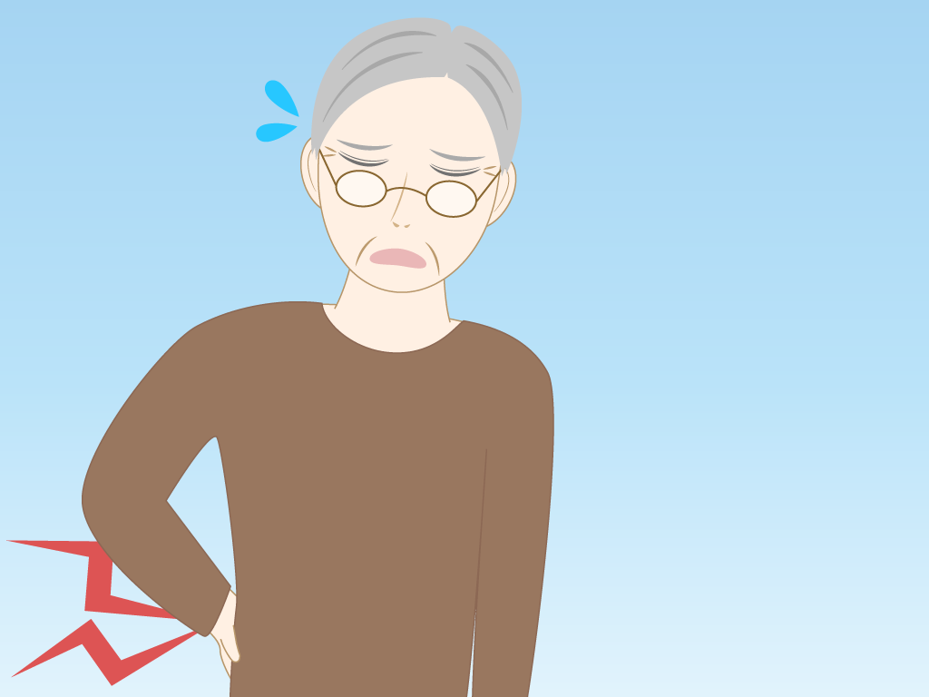 腰が痛い高齢男性のフリー素材5