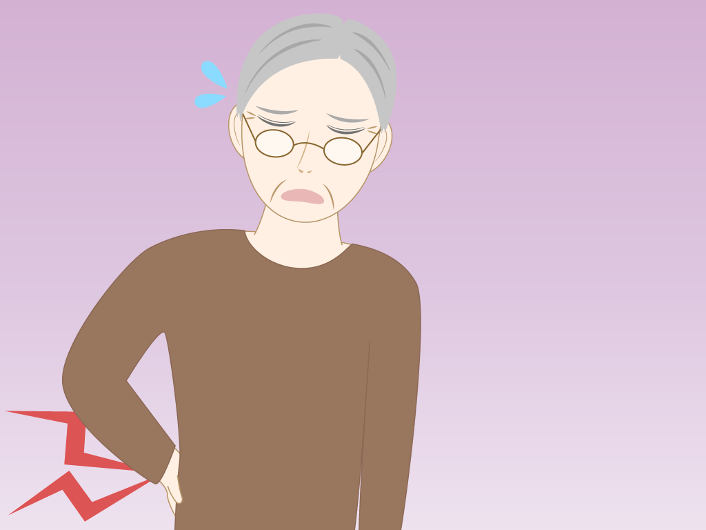 腰が痛い高齢男性のフリー素材7