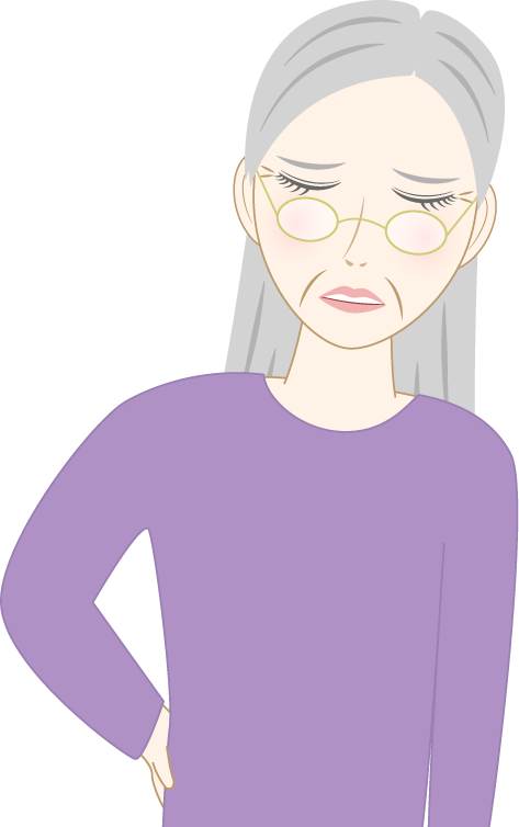 腰が痛い高齢女性のフリー素材2