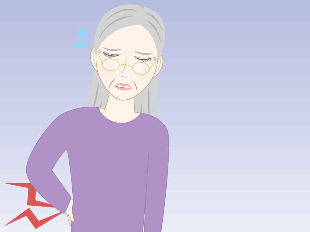 腰が痛い高齢女性のフリー素材6