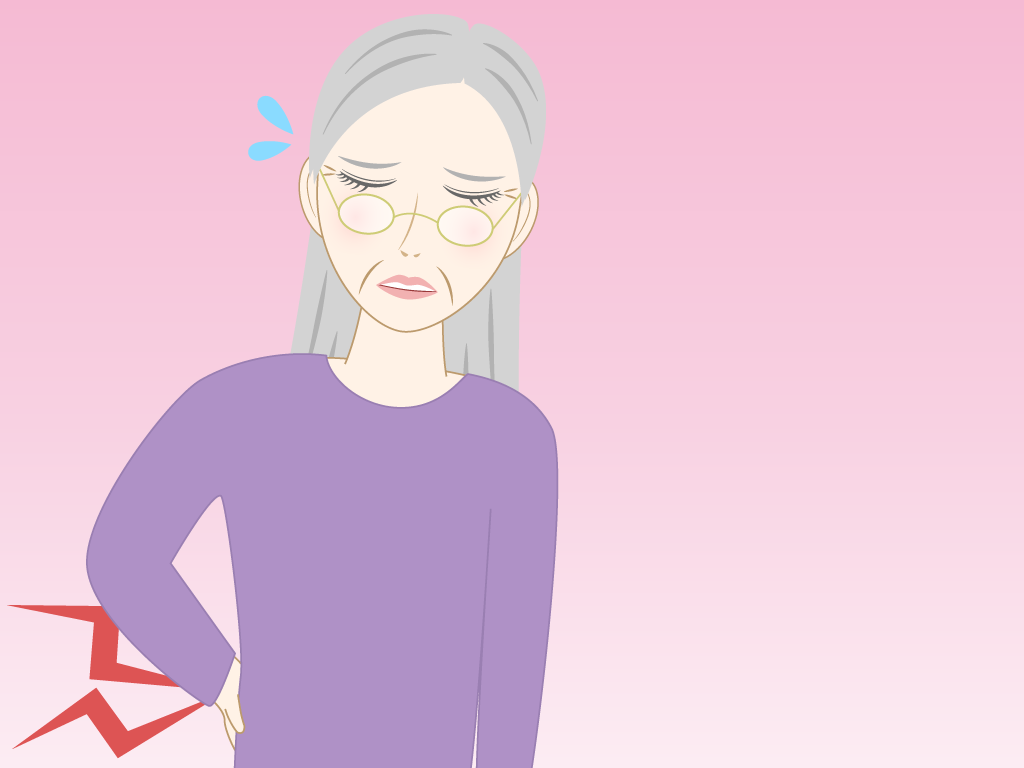 腰が痛い高齢女性のフリー素材8
