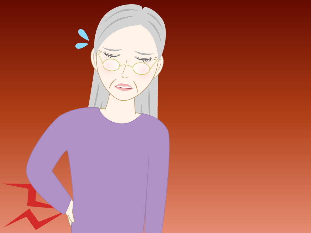 腰が痛い高齢女性のフリー素材9