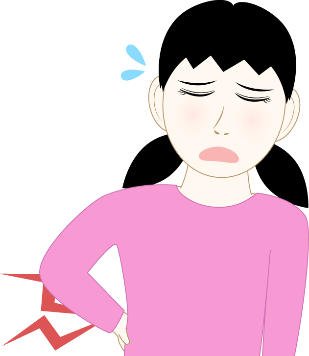 腰が痛い女の子のフリー素材1