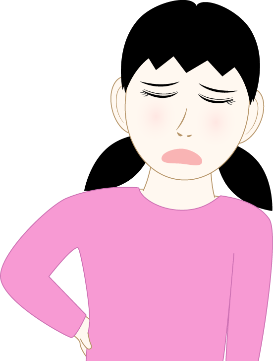 腰が痛い女の子のフリー素材2