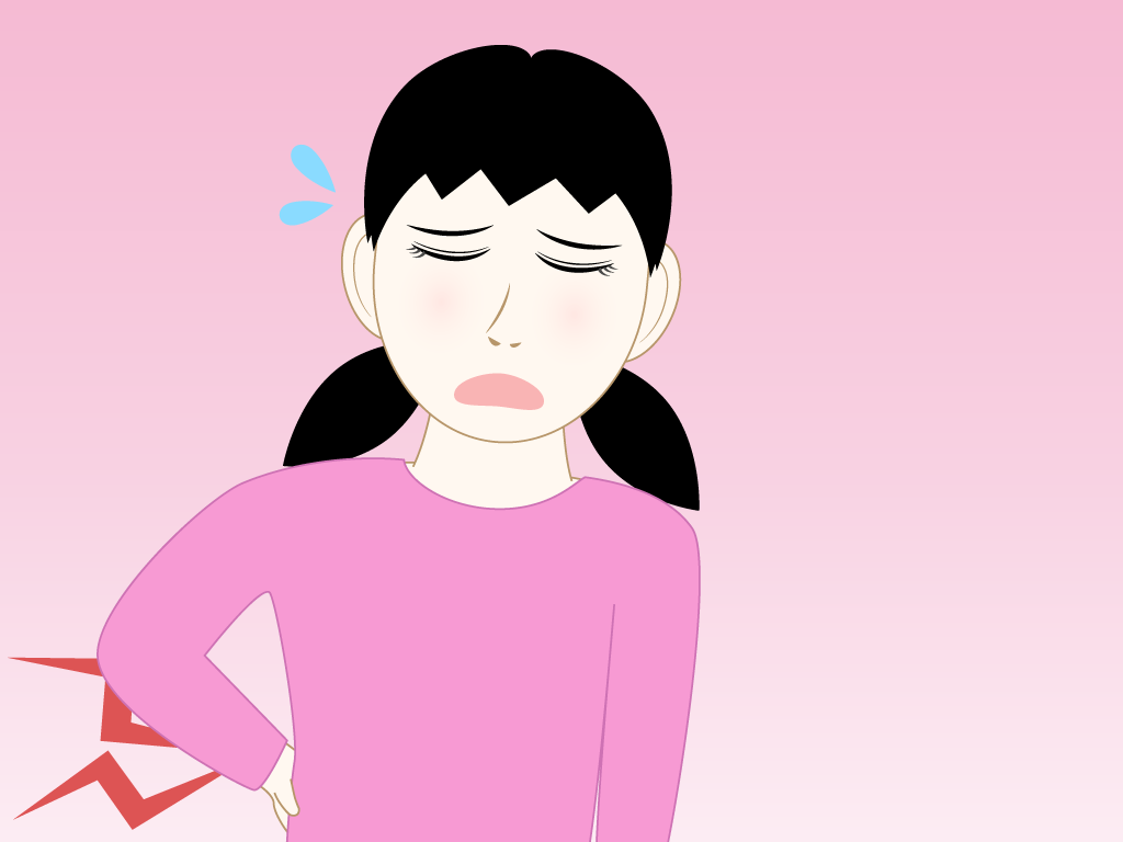 腰が痛い女の子のフリー素材8