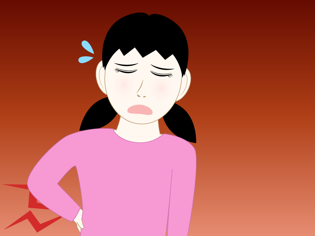 腰が痛い女の子のフリー素材9